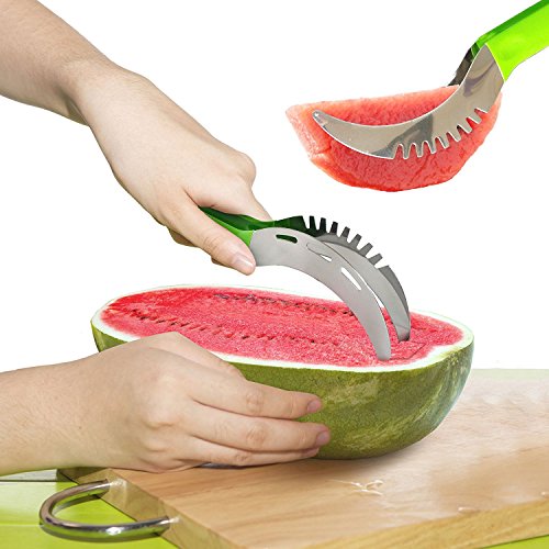 Stainless Watermelon Slicer Cutter Tool  Easy Slicer Watermelon and Pineapple Cutter Slicer Stainless Steel Vegetable Cutter  Cutters for Fruit Cut Outs Unique Kitchen Gadgets Watermelon Knife