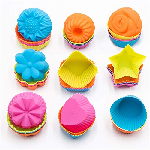 To encounter 36 Pieces Silicone Cupcake Liners Reusable Silicone Baking Cups Nonstick Muffin Liners