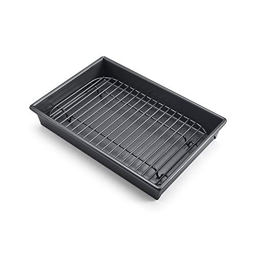 Chicago Metallic 26639 Petite Roast Pan with Rack Grey 10Inchby7Inch