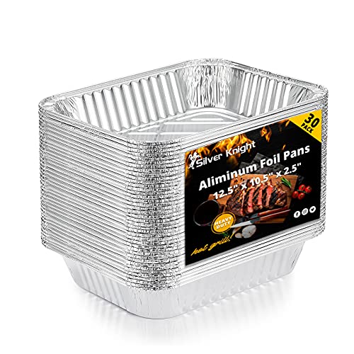 9x13 Aluminum Pans Disposable Foil Pans (30Pack) Half Size Deep Steam Table Pans Extra Thick for Baking Cooking Roasting Heating