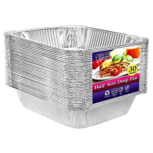 Aluminum Pans Half Size 9X13 Extra Heavy Duty Disposable Foil Pans For Baking (30 Pack) Roasting  Chafing Deep Tin Foil Bakeware Steam Table Tray Cookware Food Prepping Cake  Oven Pan