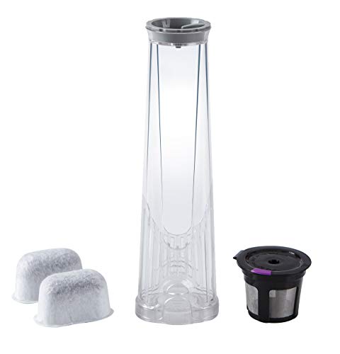 K20 Water Filter Replacement Starter Kit for Keurig 20 with 2 Charcoal Water Filter Cartridges 1 Water Filter Assembly and 1 Reusable K Cup