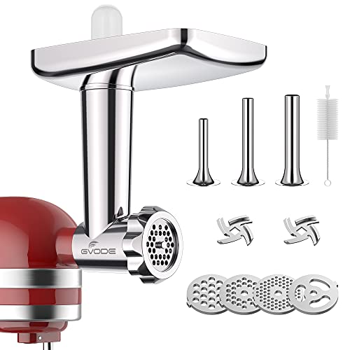 Stainless Steel Food Grinder Attachment fit KitchenAid Stand Mixers Including Sausage Stuffer Perfect Attachment for KitchenAid Mixers