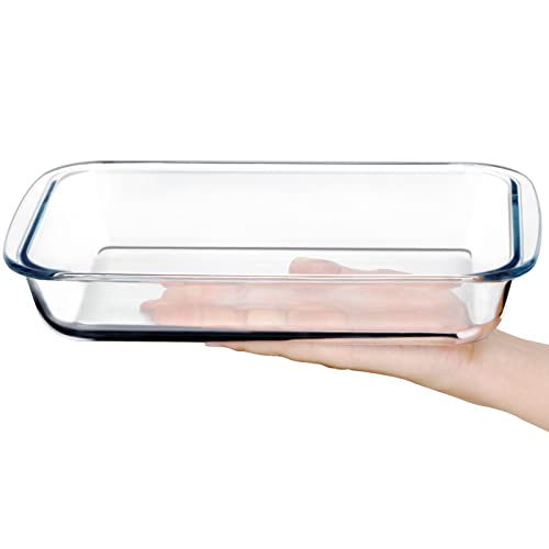 Clear Glass Baking Dish for Oven Glass Pan for Cooking Dish Casserole Dish Rectangular Baking Pan Glass Bakeware 1 Piece (15 L)