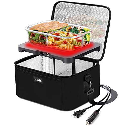 Portable Oven  12V 24V 110V Car Food Warmer  Portable Mini Oven  Personal Microwave  Heated Lunch Box for Cooking and Reheating Food in Car Truck Travel Camping Work Home  AOTTO
