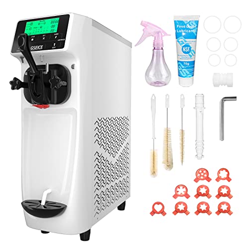 GSEICE Commercial Ice Cream Maker Machine for home32 to 42 GalH Soft Serve MachineSingle Flavor Ice Cream Maker1050W Countertop Soft Serve Ice Cream Machine With 16 Gal TankLED Panel