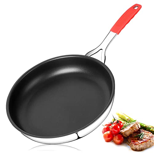 DELARLO Nonstick Frying Pan 12 inch Heats quickly Efficient cooking Green health coating is free of PFOA chefs pan