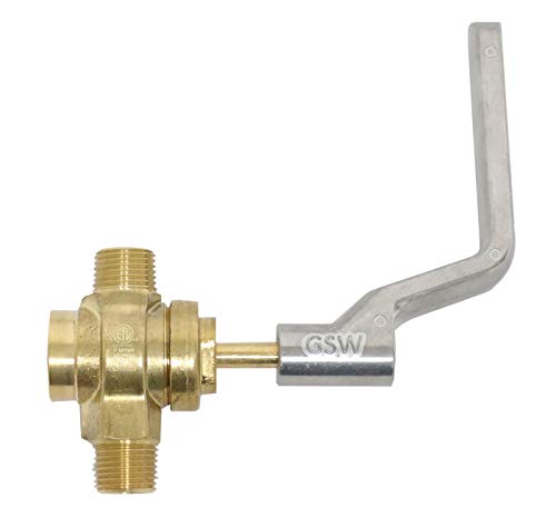 GSW WRGV Copper Gas Valve with Handle for Commercial Wok Range ETL Approved 12 NPT X 12 NPT 12 PSI