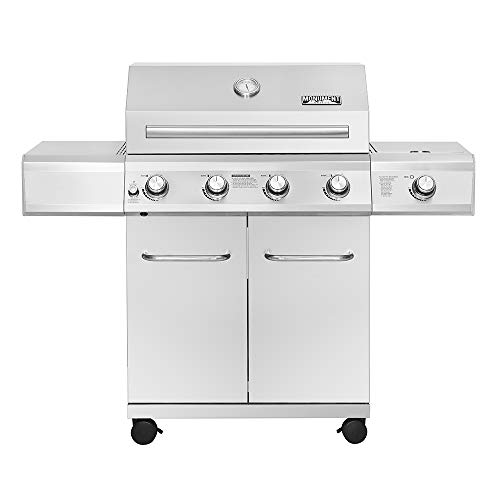 Monument Grills Larger 4Burner Propane Gas Grill Stainless Steel HeavyDuty Cabinet Style with LED Controls  Side Burner