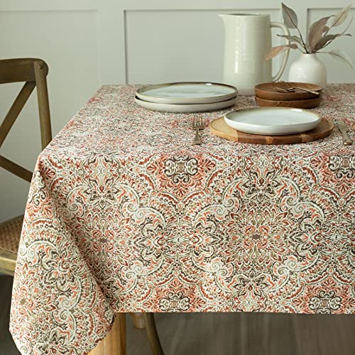 Benson Mills Echo Spillproof Fabric Tablecloth for Fall Harvest and Thanksgiving (52 x 70 Rectangular)