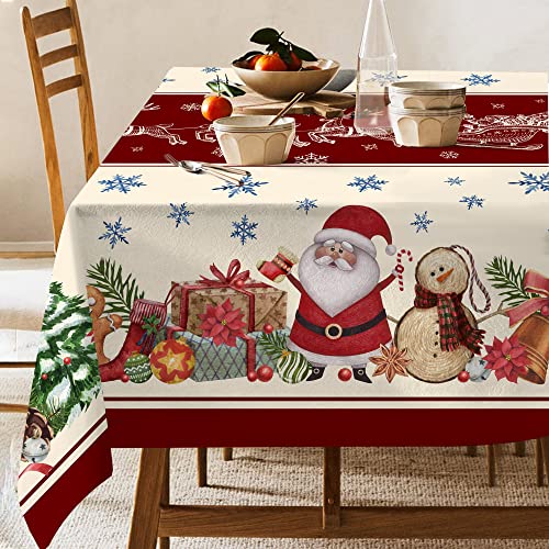 Hexagram Christmas Tablecloth Christmas Tablecloth Rectangle 52x70 Inch Winter Holiday Kitchen Table Decor for DinnerParty