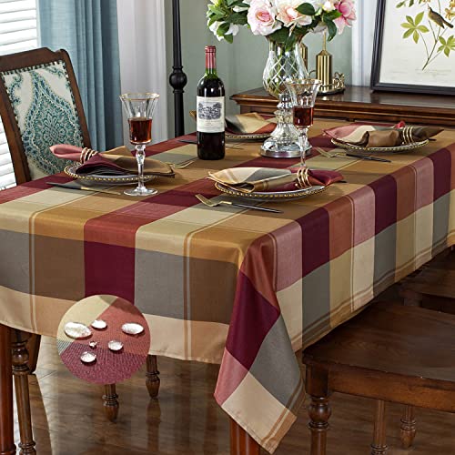 Rectangle Tablecloth 52 x 70 Inch Checkered Table Cloths Spillproof AntiShrink Soft and Wrinkle Resistant Decorative Fabric Table Cover for Kitchen Dinning Tabletop Outdoor(RectangleOblongRed)