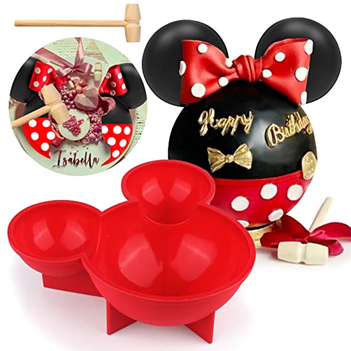 Chocolate Molds for Breakable Mouse HeadVodolo Large 3D Breakable Mouse Head Chocolate Silicone Molds with 1 Hammer for DIY BakingChildrens Cartoon Theme Birthday PartyParentchild Activities