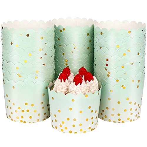 50 Pcs Colorful Greaseproof Paper Baking Cups Large 5 Oz Cupcake Paper Liners Disposable Muffin Cases Cupcake Holders Containers for Wedding Party Festival Graduation Party (D)