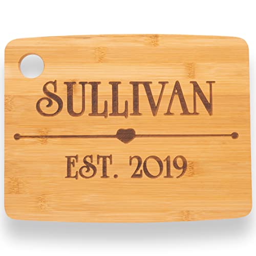 Custom Catch Personalized Cutting Board Wedding Gift  Durable Bamboo (Heart)