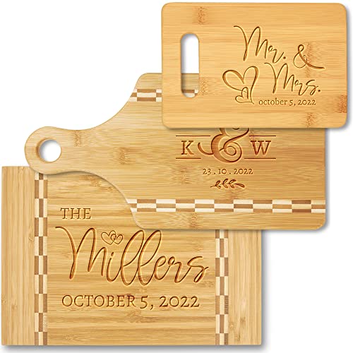Personalized Wedding Gifts for Couples  Personalized Cutting Board  Custom Bamboo Cutting Board  Engraved Cutting Board  Customizable Housewarming Gifts  3 Sizes and Designs To Choose From