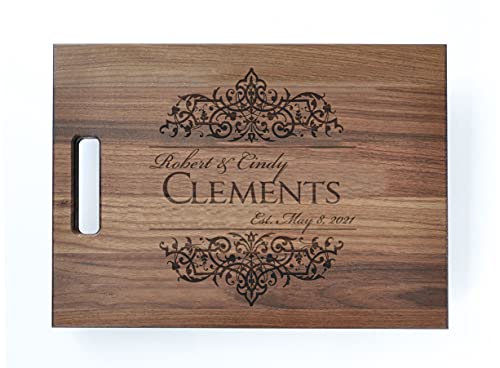Personalized Wood Cutting Board Engraved with Family Name and Established Date  Perfect Customized Wedding Gifts For Couples Housewarming Gift or Mothers Day Gifts