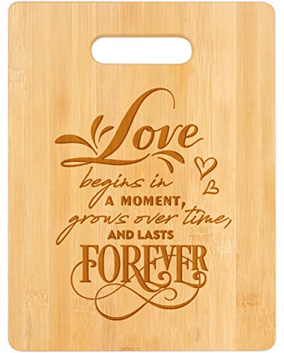 Anniversary Wedding Gifts for Couple Engagement Gifts for Couples Unique Cutting Board Engraved with Quote for Marriage Gifts for Wife Daughter Housewarming Gifts for Newlyweds 11x85