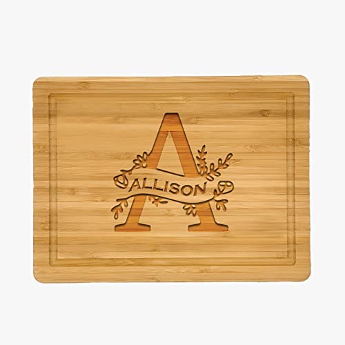 Laser Engraved Gift for Wedding Personalized Bamboo Cutting Board with Name Customize Your Own Chopping Board by Choosing Design Engraving Style and Text Unique Engagement Gift for Couple