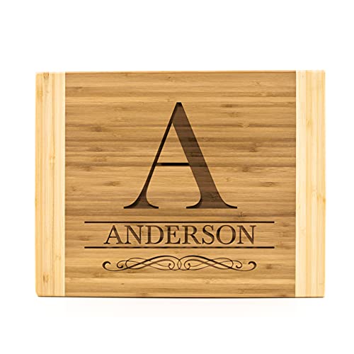 Personalized Cutting Board Wedding Gift for the Couple  Custom Cutting Board Wood Engraved (11 x 14 Two Tone Rectangular Anderson Design)  Closing Gift for Home Buyers