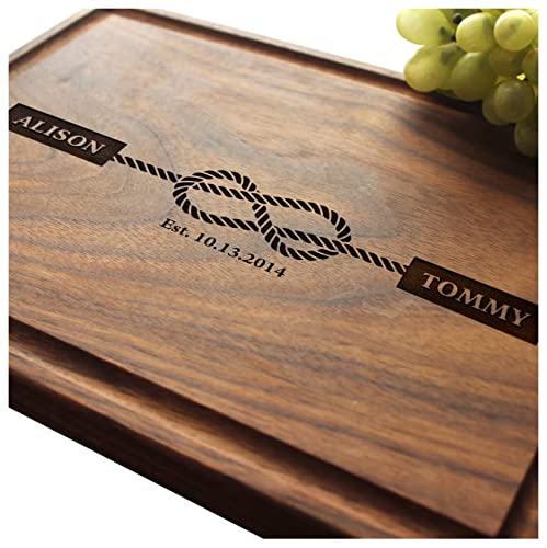 Straga  Engraved Cutting Boards for Personalized Gifts Practical Wedding Gifts and Keepsakes Cutting Board with Couples Knot Design No805 Customize Your Wood Board Style and Design
