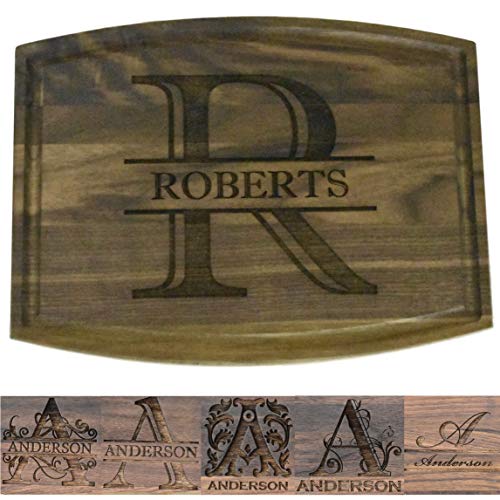 Brew City Engraving  Laser Engraved Walnut Wood Personalized Cutting Board Kitchen Gift  Custom Personalized Engraved Wedding Housewarming Gift for Couples Christmas Mothers or any anniversary