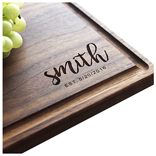 Straga  Engraved Cutting Boards for Personalized Gifts Practical Wedding Gifts and Keepsakes Cutting Board with Minimalist Script Corner Design No920 Customize Your Wood Board Style and Design