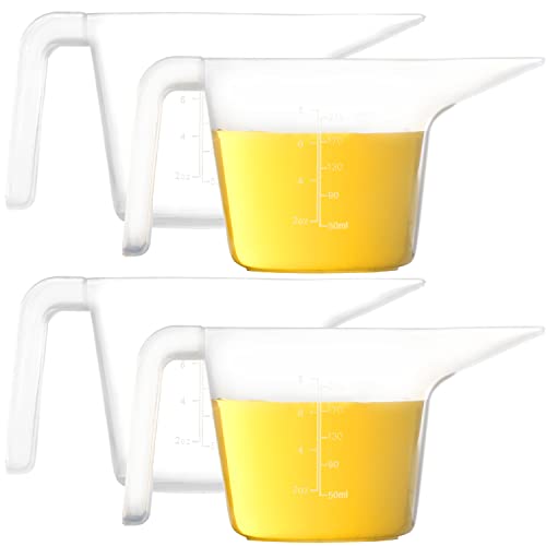 Youngever 4 Pack Plastic Measuring Cups Clear Measuring Cups (1 Cup Capacity)