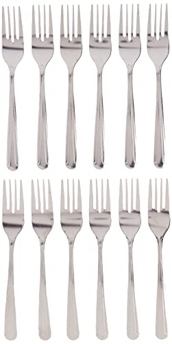Winco 12Piece Dominion Salad Fork Set 180 Stainless Steel Silver