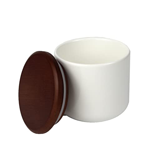 Kitchen Food Storage Ceramic CanisterAirtight Food Storage Jar with Wooden Lid for Coffee Ground Sugar Tea Spice Nut