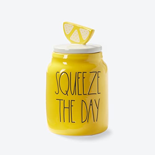 Rae Dunn Artisan Yellow Lemon Squeeze the Day Kitchen Canister with Lid