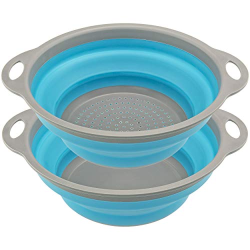 Collapsible Drainer  Bowl Set  Southern Homewares  Strainer Kitchen Pack for Preparing and Cooking