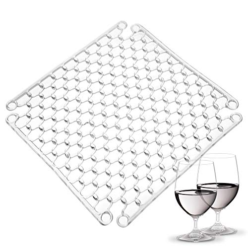 Kuchengerate Adjustable Clear Kitchen Sink Dish Drying Grid Mat  126 Inch  Silicone Sink Protector  Cushions Sinks Stemware Wine Glasses Mugs Bowls Dishes  Quick Draining Contours to Sink