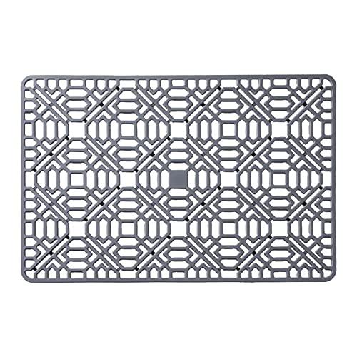 Tookie Silicone Sink Mat Kitchen Sink Dish Drying Mat Rubber Heat Resistant Sink Protector Grid Kitchen Sink Dish Rack Quick Draining Pad for Sinks Easy Storage(GreySize4027)