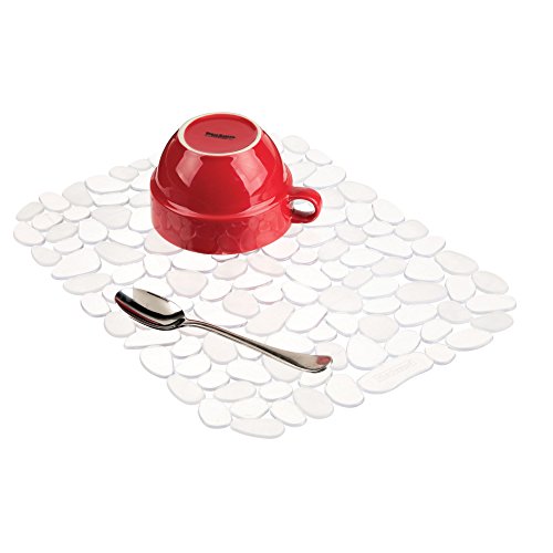 iDesign Pebblz Large Plastic Sink Grid NonSkid Dish Protector Mat for Kitchen Bathroom Basement Garage 1175 x 1575  Clear