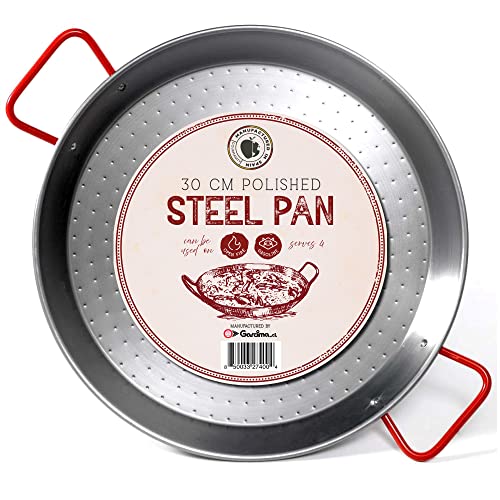 Made By Garcima For Gourmanity 12inch Carbon Steel Paella Pan 30cm Polished Steel Paella Pan Large From Spain Imported Spanish Paella Dish