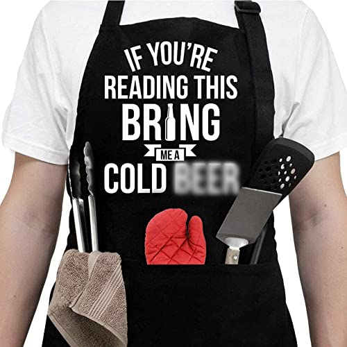 Aprons For Men With Pockets  Fathers Day Giftss  Gifts For Men Dad  Birthday Gifts for Men Dad Husband Boyfriend Him  Grill Cooking BBQ Kitchen Chef Apron