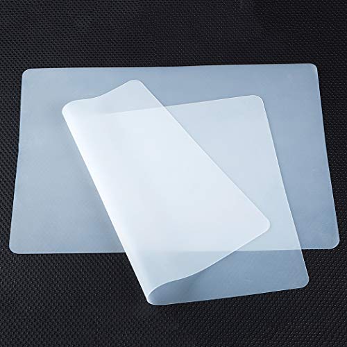 Silicone Placemats for Crafts Nonslip Heat Resistant Reusable Silicone Kids Mat for Refrigerator Drawers Jewelry Casting Epoxy Resin Glitter Slime DIY Sheet Pastry Dough Pad (2Pack) Clear
