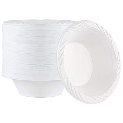 100 Count Disposable 12 ounce White Plastic Soup Bowls