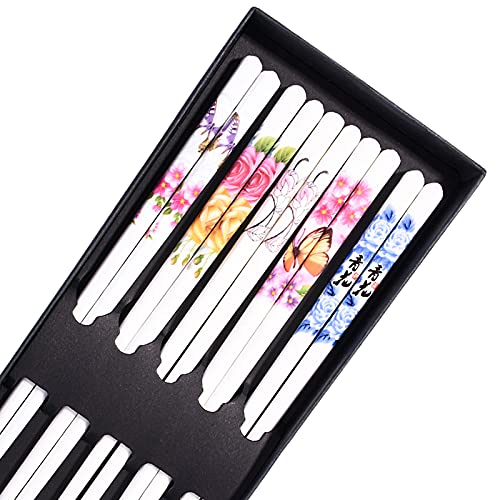 5 Pairs Porcelain Chopsticks 95 Inch Highgrade Bone Chopsticks Reusable Dishwasher Safe