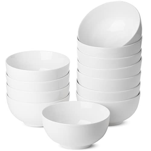 BTaT White Cereal Bowls Set of 12 16 Ounces Bowls Cereal Bowl White Bowls Small Bowls White Soup Bowls Porcelain Bowl Set of Bowls White Porcelain Bowls Deep Bowls Deep Soup Bowls