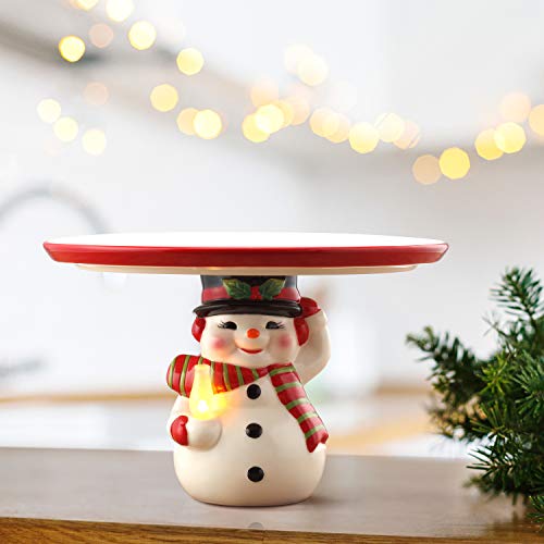 Mr Christmas Snowman Cake Plate One Size White