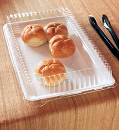 4 10 x 14 Rectangle Serving Trays with Lid Plastic Tray and Lid Large Plastic Party Platters with Clear Lids White Catering Trays Serving Trays Wedding Platter Rectangle Trays and Covers