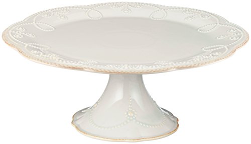 Lenox French Perle Pedestal Cake Plate Medium White 