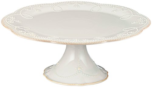 Lenox French Perle Pedestal Cake Plate Medium White 