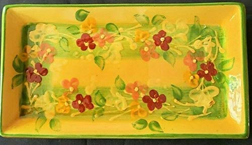 Souleo Terre è Provence Small French Rectangular Candy Platter  Tray 8 Inches x 45 Inches Imported
