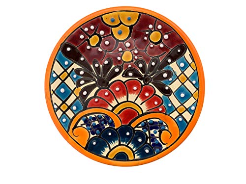 Colorful Handmade Decorative Ceramic Plate  Authentic Mexican Talavera Plates  8 Plato Multicolor 20 cm