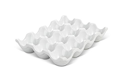 HIC Harold Import Co HIC Crate Fine White Porcelain Holds 1 Dozen Eggs