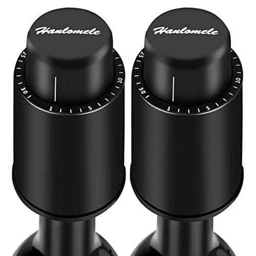 2 PACKWine Bottle Stoppers Reusable Wine Stoppers Vacuum Wine Preserver with Time Scale Record Wine Savers Vacuum Pump Corks Keep Wine Really Fresh Best Gift Accessories