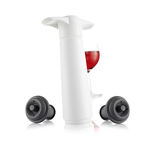 The Original Vacu Vin Wine Saver with 2 Vacuum Stoppers  White